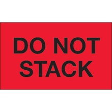 "Do Not Stack" (Fluorescent Red) Labels