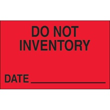 "Do Not Inventory - Date" (Fluorescent Red) Labels