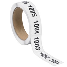 1 x 1 1/2" (1001-1500) Consecutive Numbered Labels