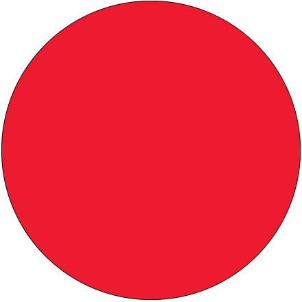 1" Circles - Fluorescent Red Removable Labels