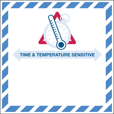 4 1/4 x 4 1/4" - "Time And Temperature Sensitive" Label
