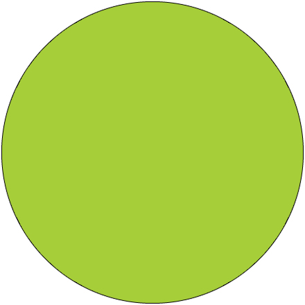 1 1/2" Circles - Fluorescent Green Removable Labels