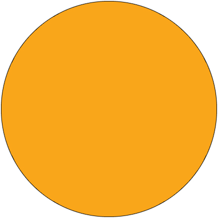 1 1/2" Circles - Fluorescent Orange Removable Labels