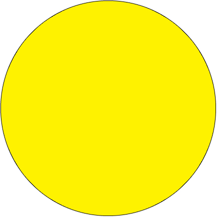 1 1/2" Circles - Fluorescent Yellow Removable Labels