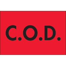 "C.O.D." (Fluorescent Red) Labels