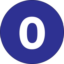 1" Circle - "0" (Dark Blue) Number Labels