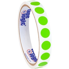 1/2" Fluorescent Green Inventory Circle Labels