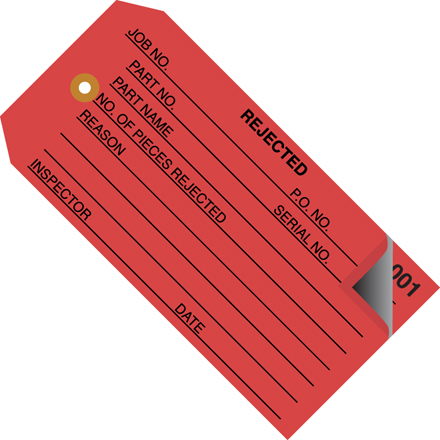 Inspection Tags 2 Part Numbered 000 - 499