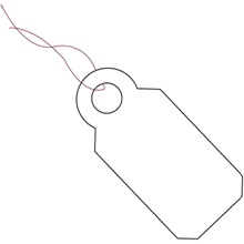 3//16" White Merchandise Tags Magenta String