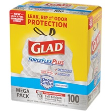 Glad® ForceFlex® Trash Bags - 13 Gallon White