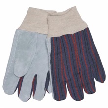 Leather Palm w/ Knit Wrist Gloves - Large