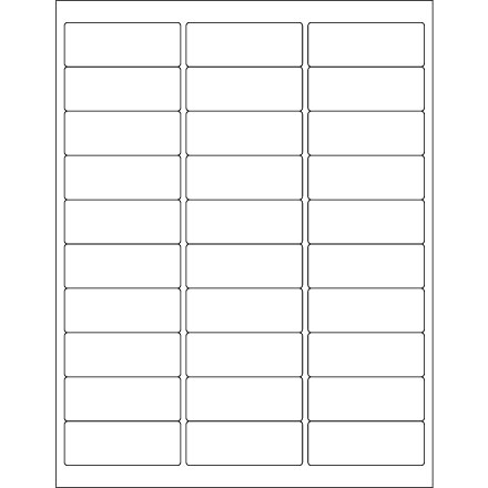2 5/8 x 1" Opaque White Blockout Laser Labels