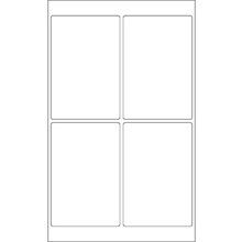 White Rectangle Laser Labels