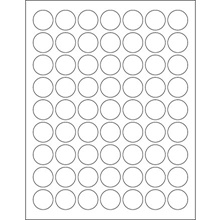 1" White Circle Laser Labels