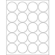 2" White Circle Laser Labels