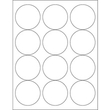 2 1/2" White Circle Laser Labels