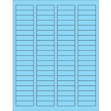 /2" Fluorescent Pastel Blue Rectangle Laser Labels