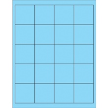 Fluorescent Pastel Blue Rectangle Laser Labels