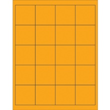 Fluorescent Orange Rectangle Laser Labels