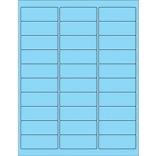Fluorescent Pastel Blue Rectangle Laser Labels