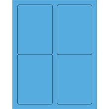 Fluorescent Blue Rectangle Laser Labels