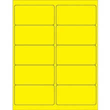 Fluorescent Yellow Rectangle Laser Labels