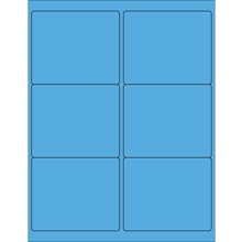 Fluorescent Blue Rectangle Laser Labels