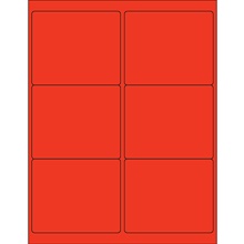 Red Rectangle Laser Labels