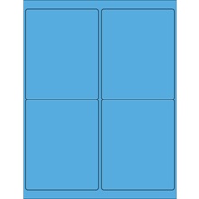 Fluorescent Blue Rectangle Laser Labels