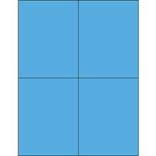 Fluorescent Blue Rectangle Laser Labels