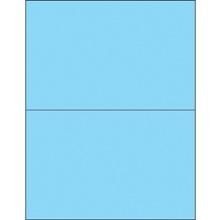 Fluorescent Pastel Blue Removable Rectangle Laser Labels