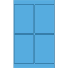 Fluorescent Blue Rectangle Laser Labels