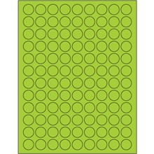 3/4" Fluorescent Green Circle Laser Labels