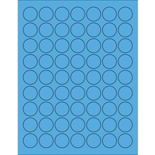 1" Fluorescent Blue Circle Laser Labels