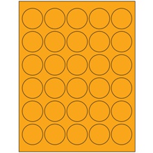 1 1/2" Fluorescent Orange Circle Laser Labels