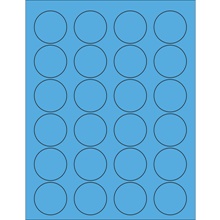 1 5/8" Fluorescent Blue Circle Laser Labels