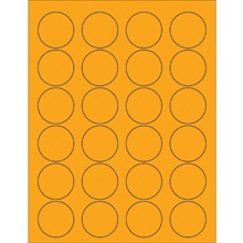 1 5/8" Fluorescent Orange Circle Laser Labels