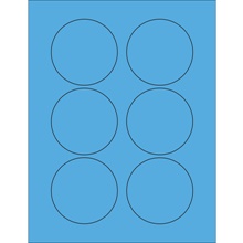 3" Fluorescent Blue Circle Laser Labels