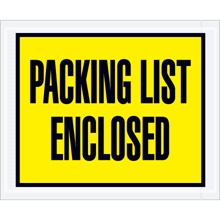Yellow "Packing List Enclosed" Envelopes