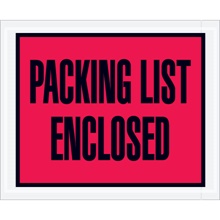 Red "Packing List Enclosed" Envelopes