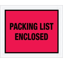 10 x 12" Red "Packing List Enclosed" Envelopes