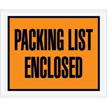 Orange "Packing List Enclosed" Envelopes