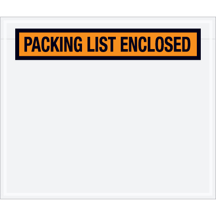 "Packing List Enclosed" (Panel Face) Envelopes