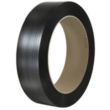 1/2" x .' Black Core Hand Grade Strapping - Embossed