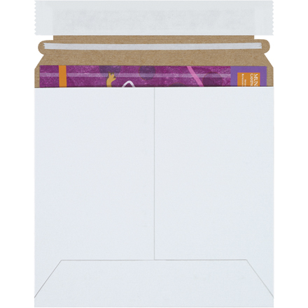 6 3/8 x 6" White Self-Seal Stayflats PlusÂ® Mailers