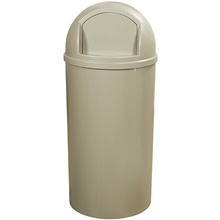 Rubbermaid® Marshal® Domed Trash Can - 25 Gallon Beige
