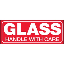 "Glass - Handle With Care" Labels