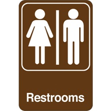 Men/Women Restrooms Facility Sign