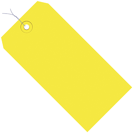 4 3/4 x 2 3/8" Yellow 13 Pt. Shipping Tags - Pre-Wired