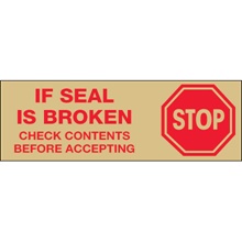 2" x 110 yds. - "Stop If Seal Is Broken..." Tape Logic® Messaged Carton Sealing Tape